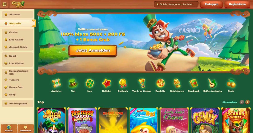 Greenluck online Casino Startseite
