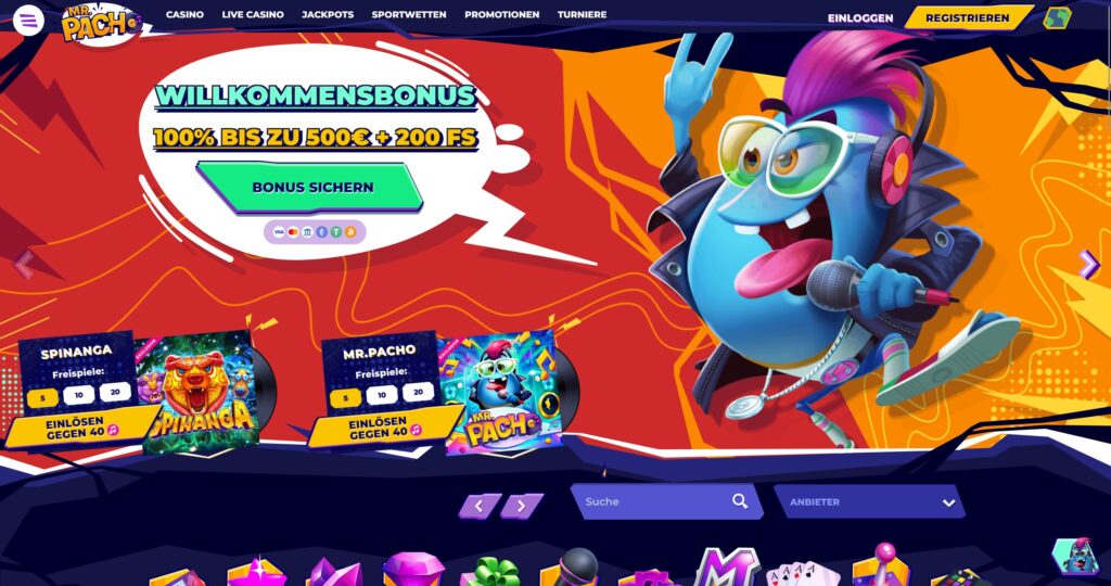 MrPacho Casino Bild der Startseite