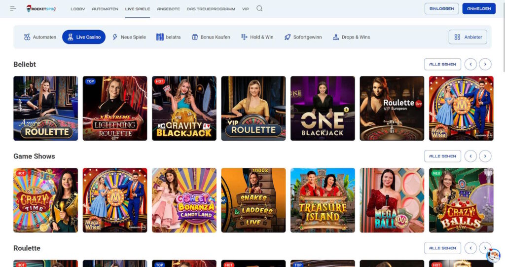 Rocketspin 3 Rocketspin Livecasino