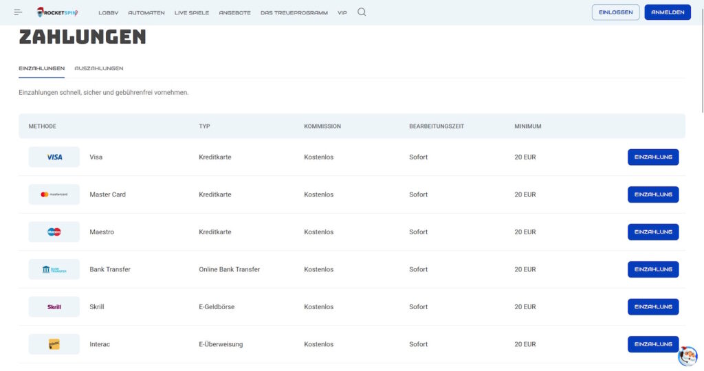 Rocketspin 7 Rocketspin Zahlungen
