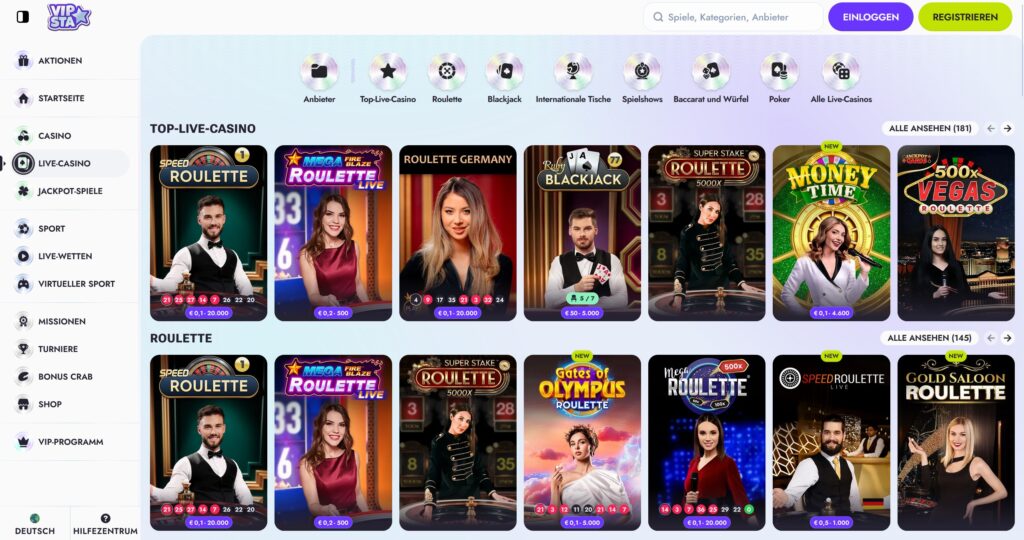 Vipsta 3 Vipsta Live Casino