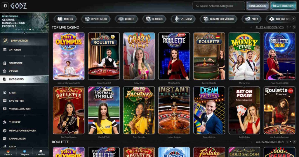 Godz 5 Godz Casino Live Casino