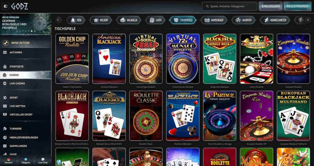 Godz 3 Godz Casino Tischspiele
