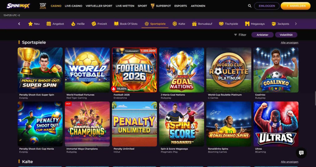 Spinimax 4 Spinimax Casino Sportspiele